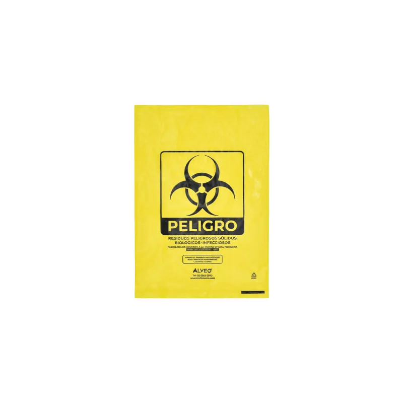 Bolsa Amarilla RPBI 20×30 cm — calibre 300, certificada NOM-087