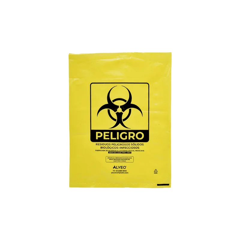Bolsa Amarilla RPBI 30×40 cm — calibre 300, certificada NOM-087