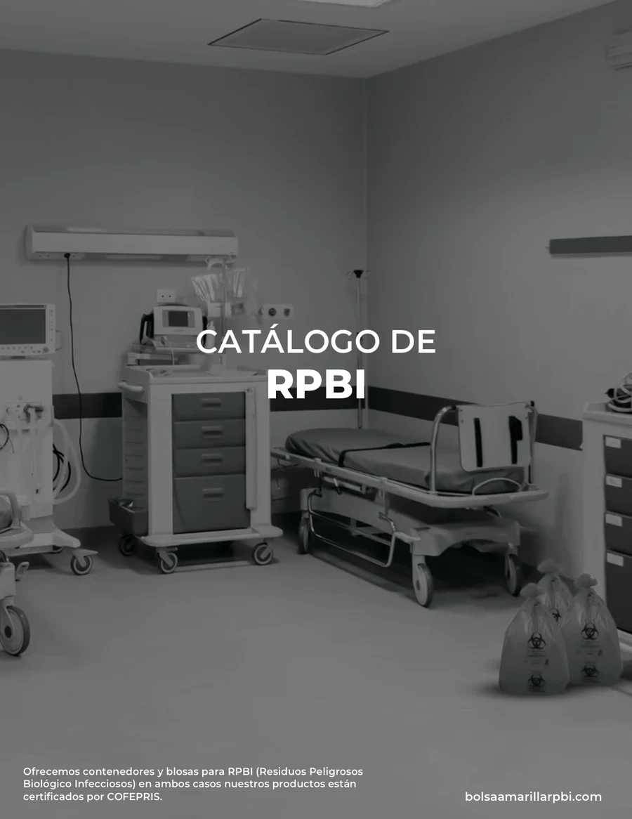 Portada del catálogo 2026 de bolsas RPBI Alveo