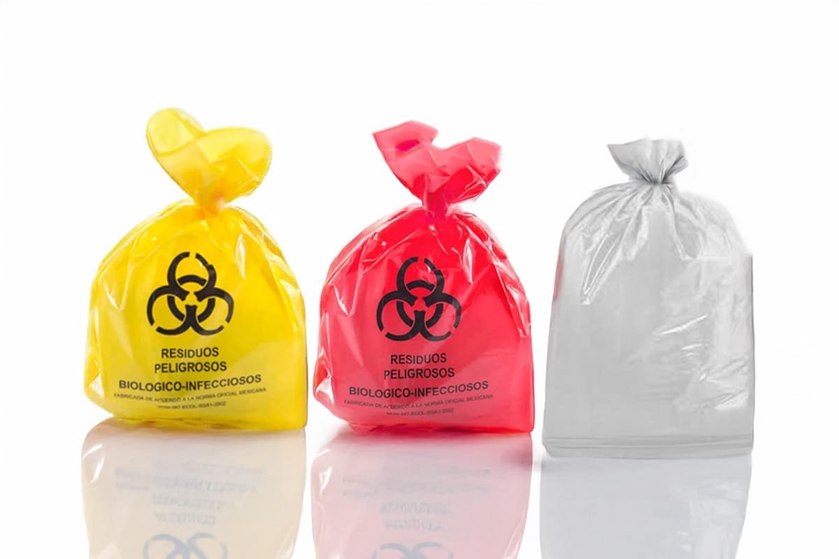 Bolsas RPBI Diferencias entre rojas amarillas transparentes